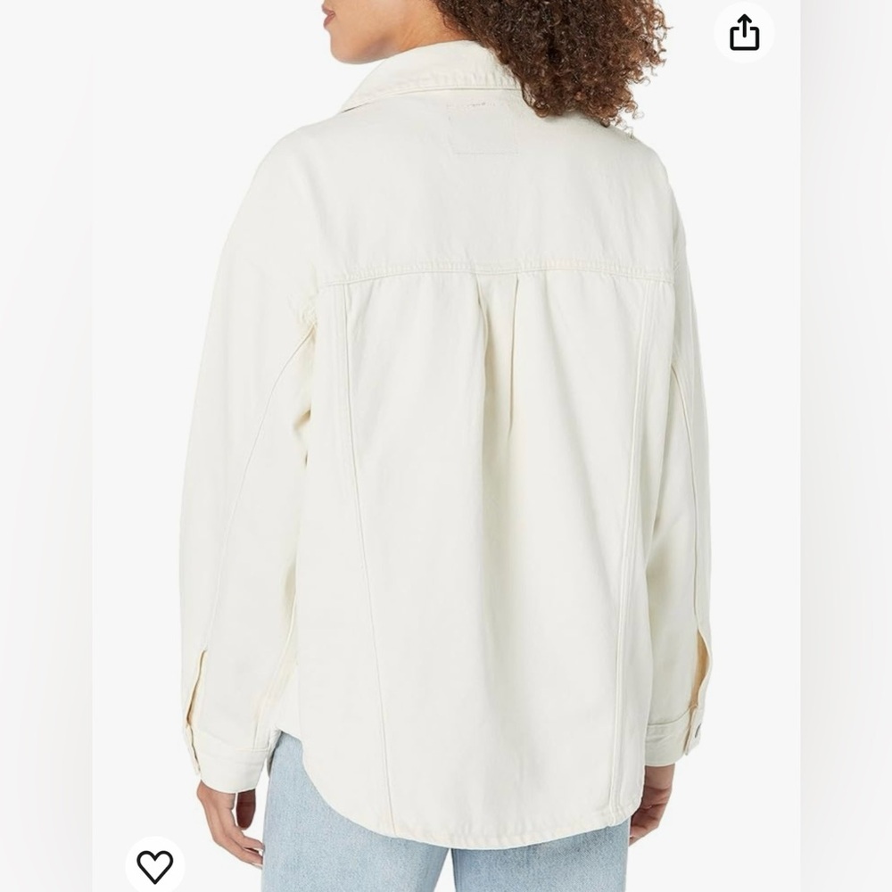 Levi's Denim Button Front Long Sleeve Shirt Jacket size XSmall color cream - Picture 4 of 4